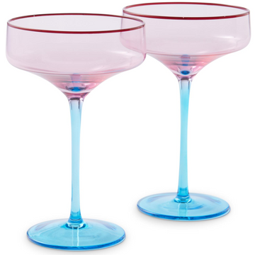 ROSE WITH A TWIST MARGARITA GLASS | set of 2