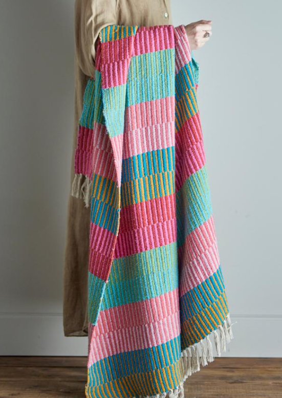 Isnel Recycled Cotton Throw | Green | Bloomingville