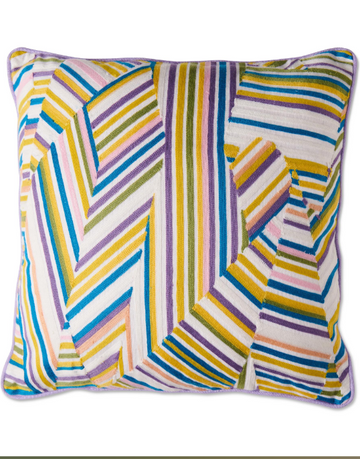 Stripes of Paros Embroidery Cushion | KIP&CO
