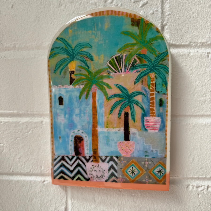 POTTED PALMS large arch tile