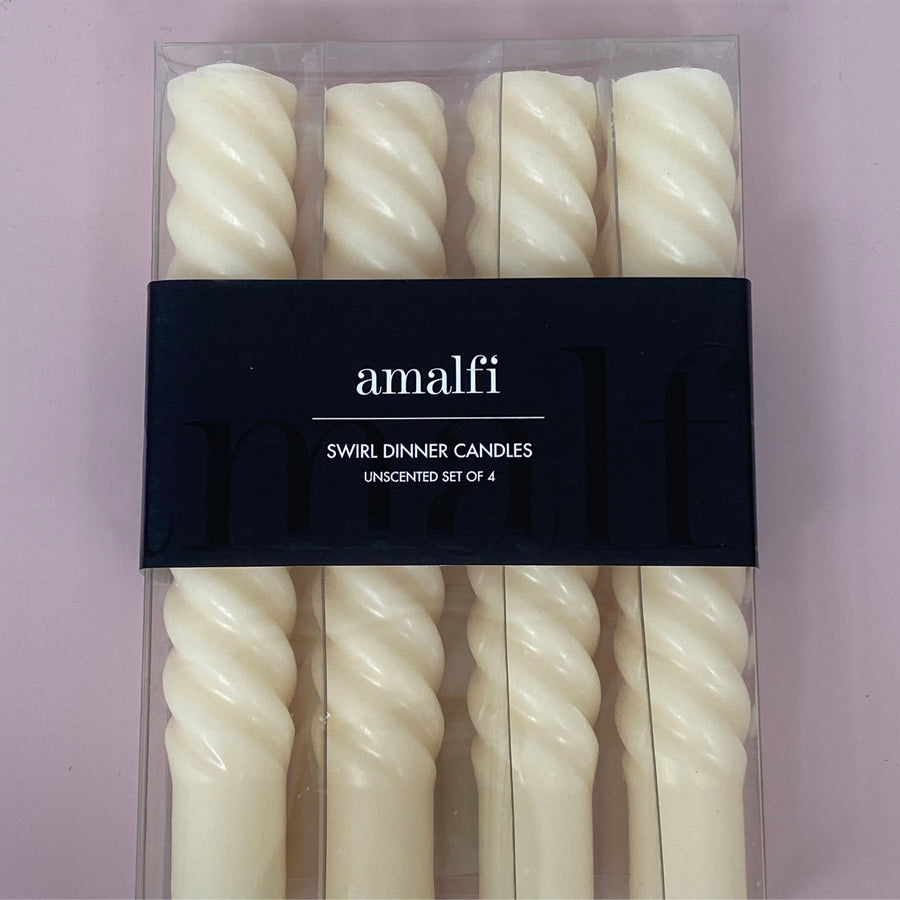 Amalfi Swirl Dinner Candle | 4 pack