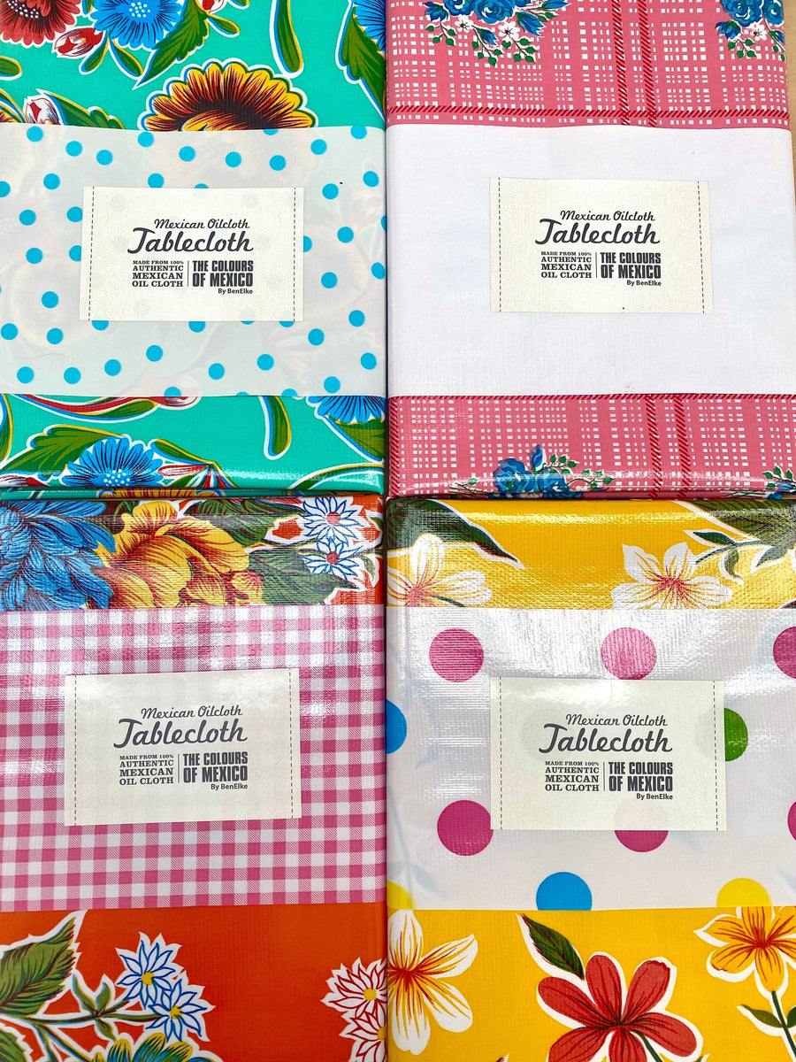 MEXICAN OILCLOTH TABLECLOTH | The Colours of Mexico by BenElke | 120cm x 250cm