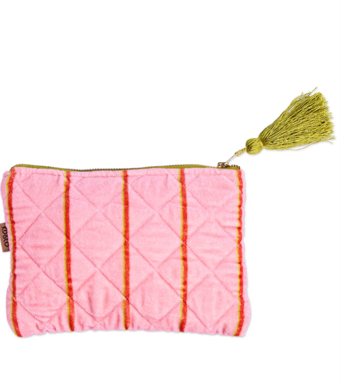 Wategos Soiree Stripe Velvet Cosmetics Purse
