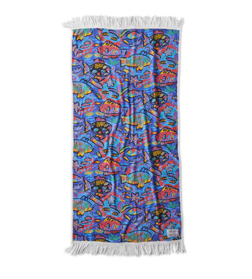 K&CXKD TROPICAL FISH TERRY BEACH TOWEL