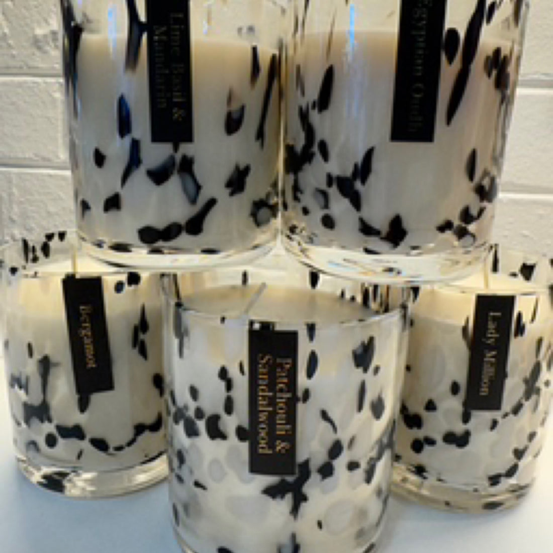 Spotty D@lm@ti@n Glass Cylinder Candle