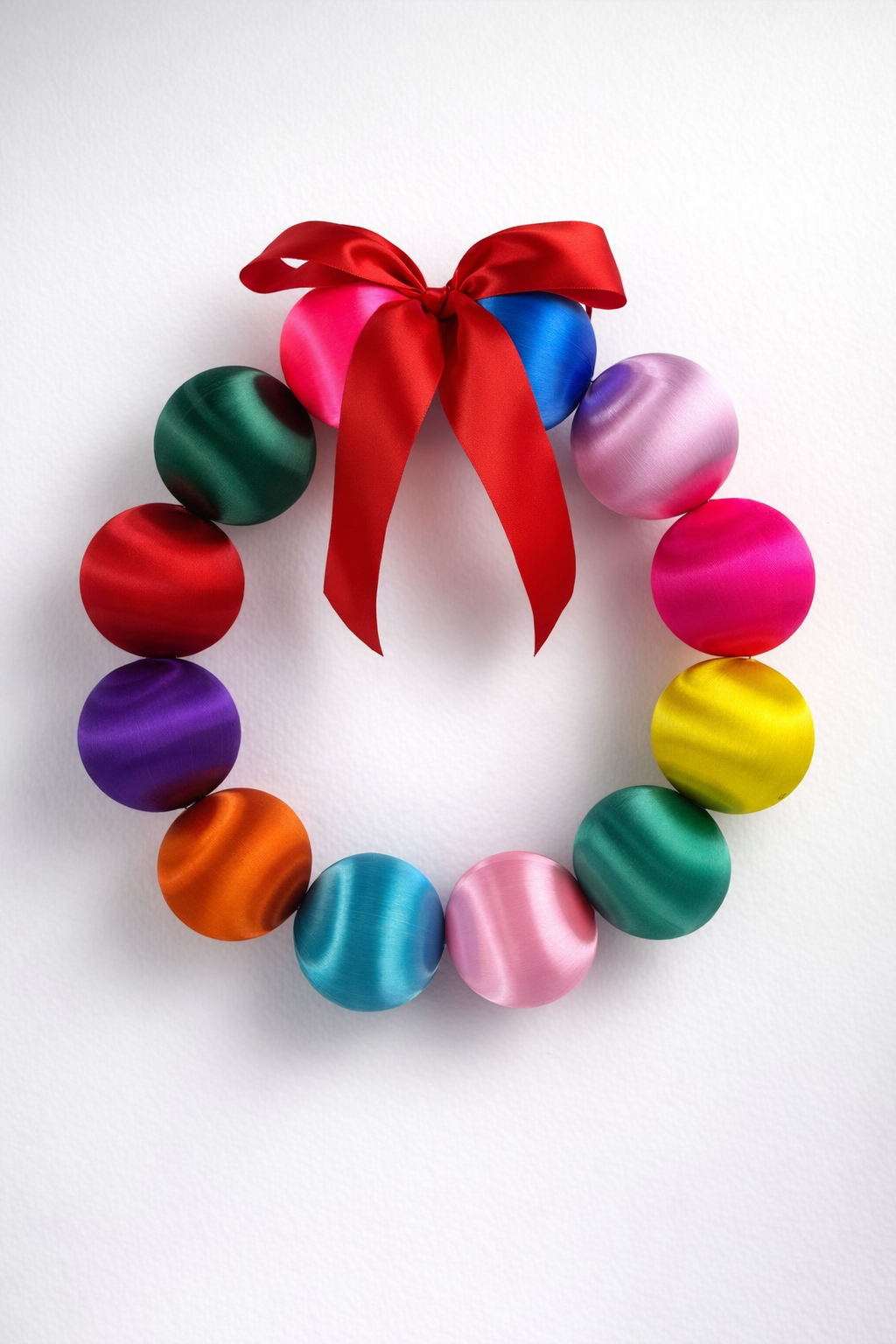 Little Fish CO - Silk Ball Christmas Wreath in Multi