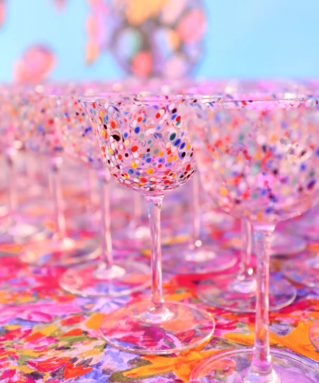 PARTY SPECKLE COUPE GLASS 2P SET