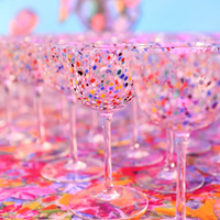 PARTY SPECKLE COUPE GLASS 2P SET